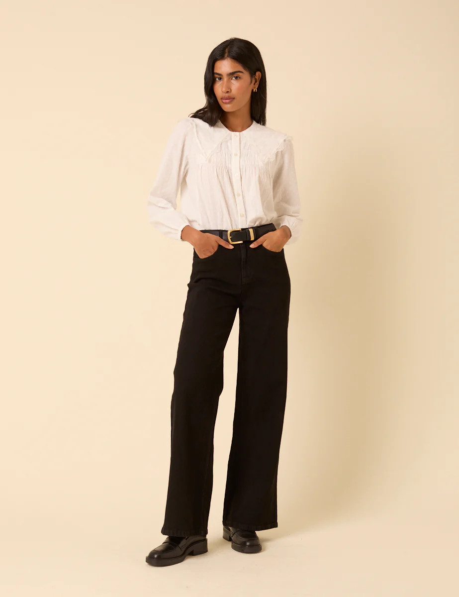 Black High Rise Soho Wide Leg Jeans | Nobody's Child