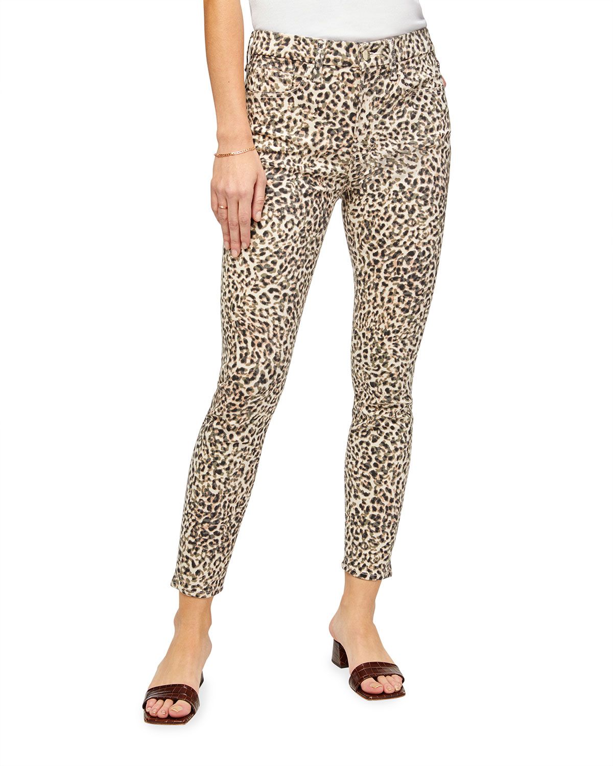 Leopard-Print Ankle Skinny Jeans | Neiman Marcus