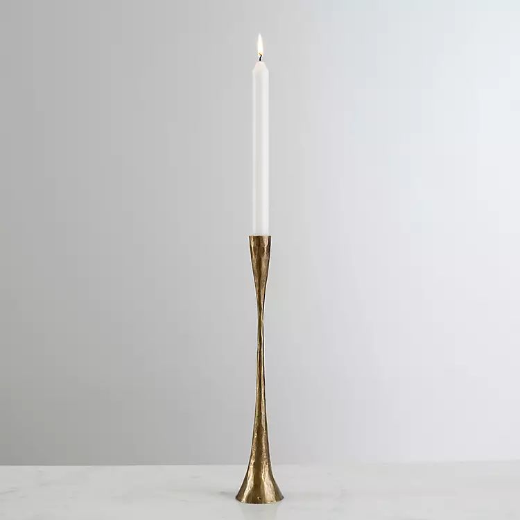 Textured Gold Taper Candle Holder, 14 in. | Kirkland's Home