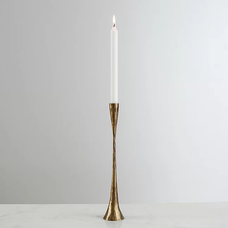 Textured Gold Taper Candle Holder, 14 in. | Kirkland's Home