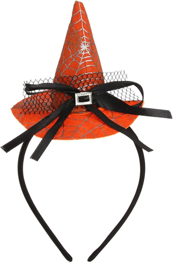 Dzrige Halloween Witch Hat Headband Witch Spider Web Headwear Witch Hat Headpiece Accessories for... | Amazon (US)