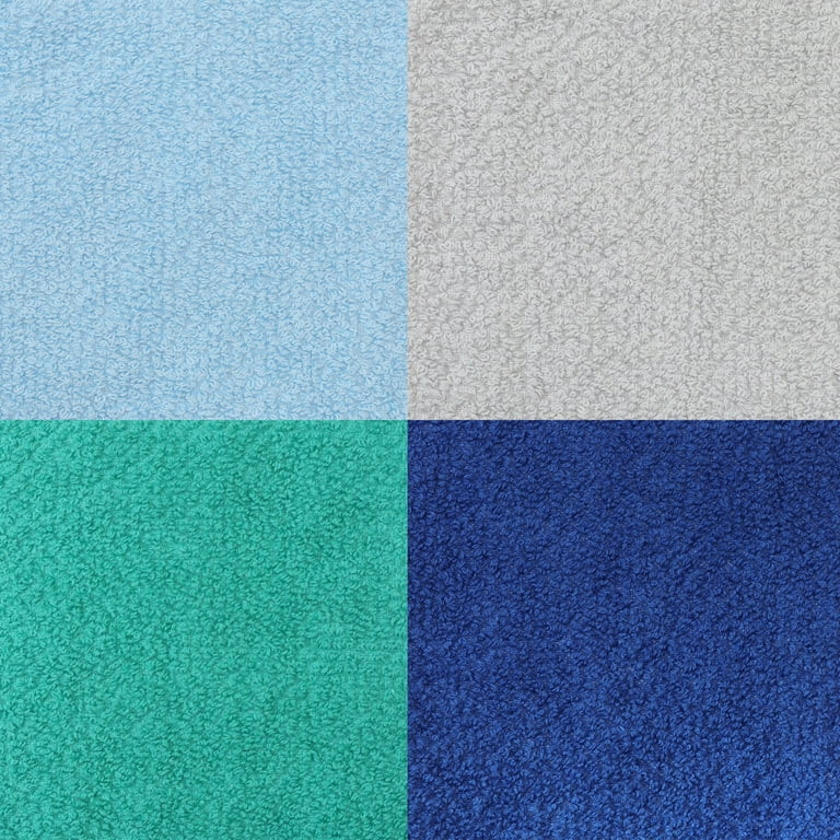 Your Zone 8 Pack Kids Wash Cloths Cotton Blended Fabric, Blue, Teal, and Gray | Walmart (US)