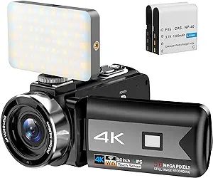 4K Video Camera Camcorder, 56MP Vlogging Camera with WiFi, 270° Rotation Touchscreen Camera with... | Amazon (US)