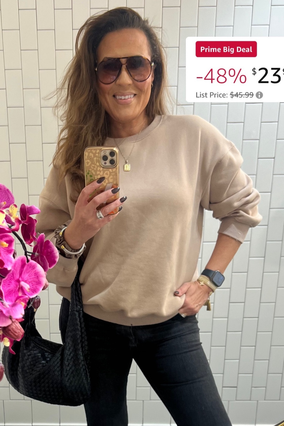 Amazon for the win! I love a good basic that’s both stylish and comfortable. This basic sweatshirt is anything but basic and it’s on sale for Amazon Prime Day! It comes in several colors but this color ‘coffeegray’ is perfection! My sunnies are also an Amazon find I’ve been loving! Comes in single or 2-pack, Tangle free sunglasses, #LaidbackLuxeLife

Sweatshirt: M (I sized up 1 to a medium for more of an oversized look.)

Follow me for more fashion finds, beauty faves, lifestyle, home decor, sales and more! So glad you’re here!! XO, Karma

#LTKStyleTip #LTKxPrimeDay #LTKSaleAlert