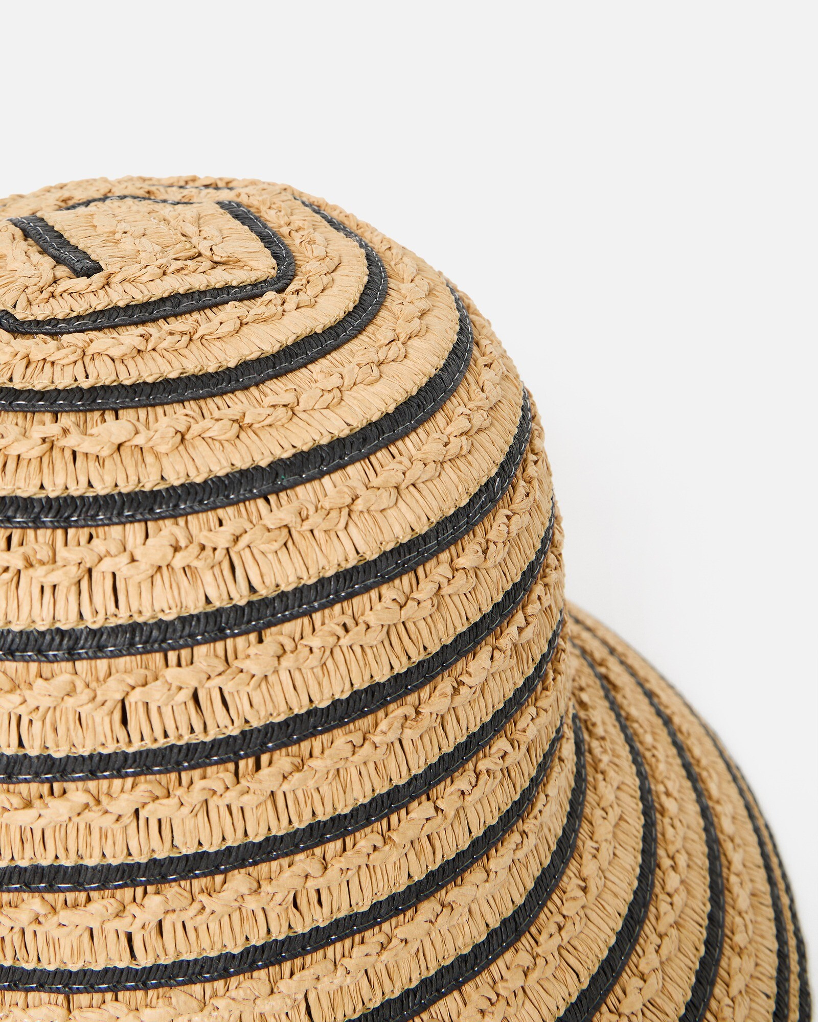 Brown & Black Striped Straw Bucket Hat | Oliver Bonas | Oliver Bonas (Global)