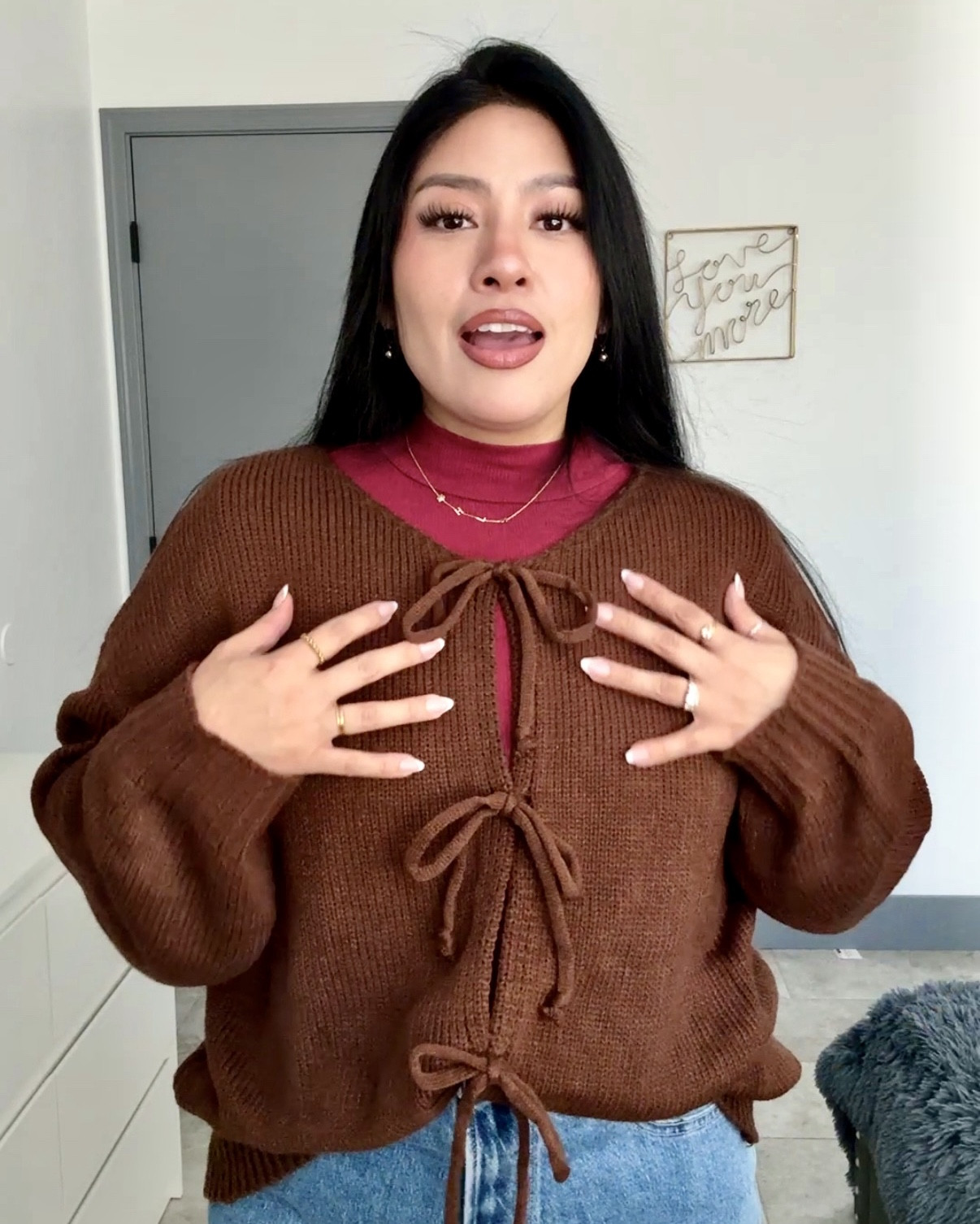 The cutest bow sweater you will find 🎀  This make my basic outfit look even better 🫶🏻

#LTKSeasonal #LTKHoliday #LTKStyleTip