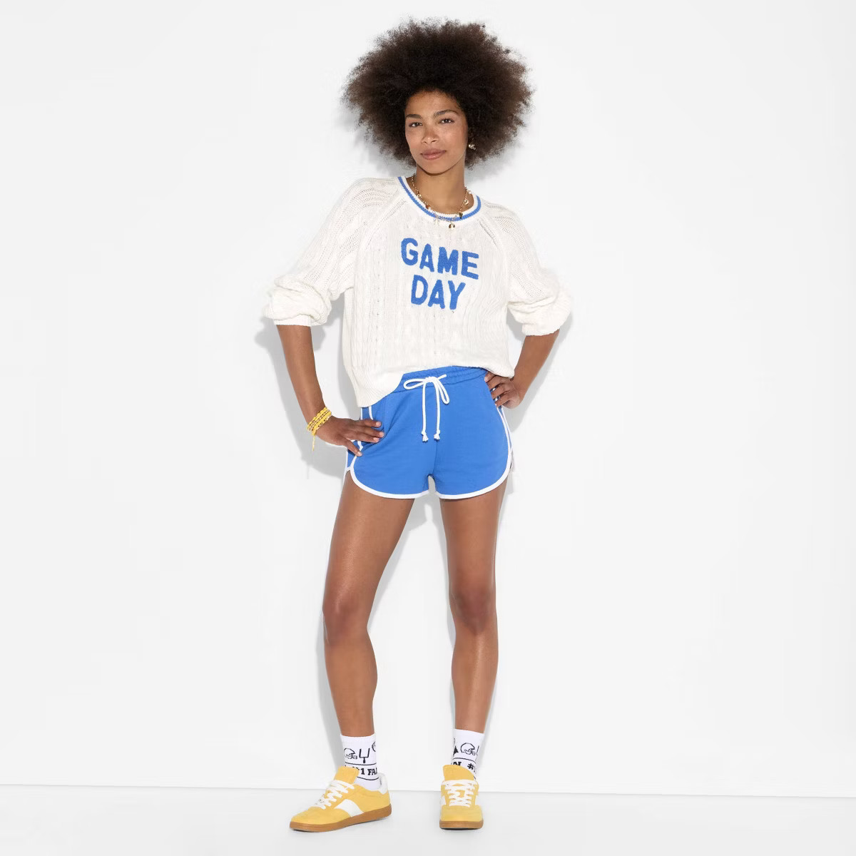 Women's Game Day Pullover Sweater - Wild Fable™ Mid Blue XXS | Target