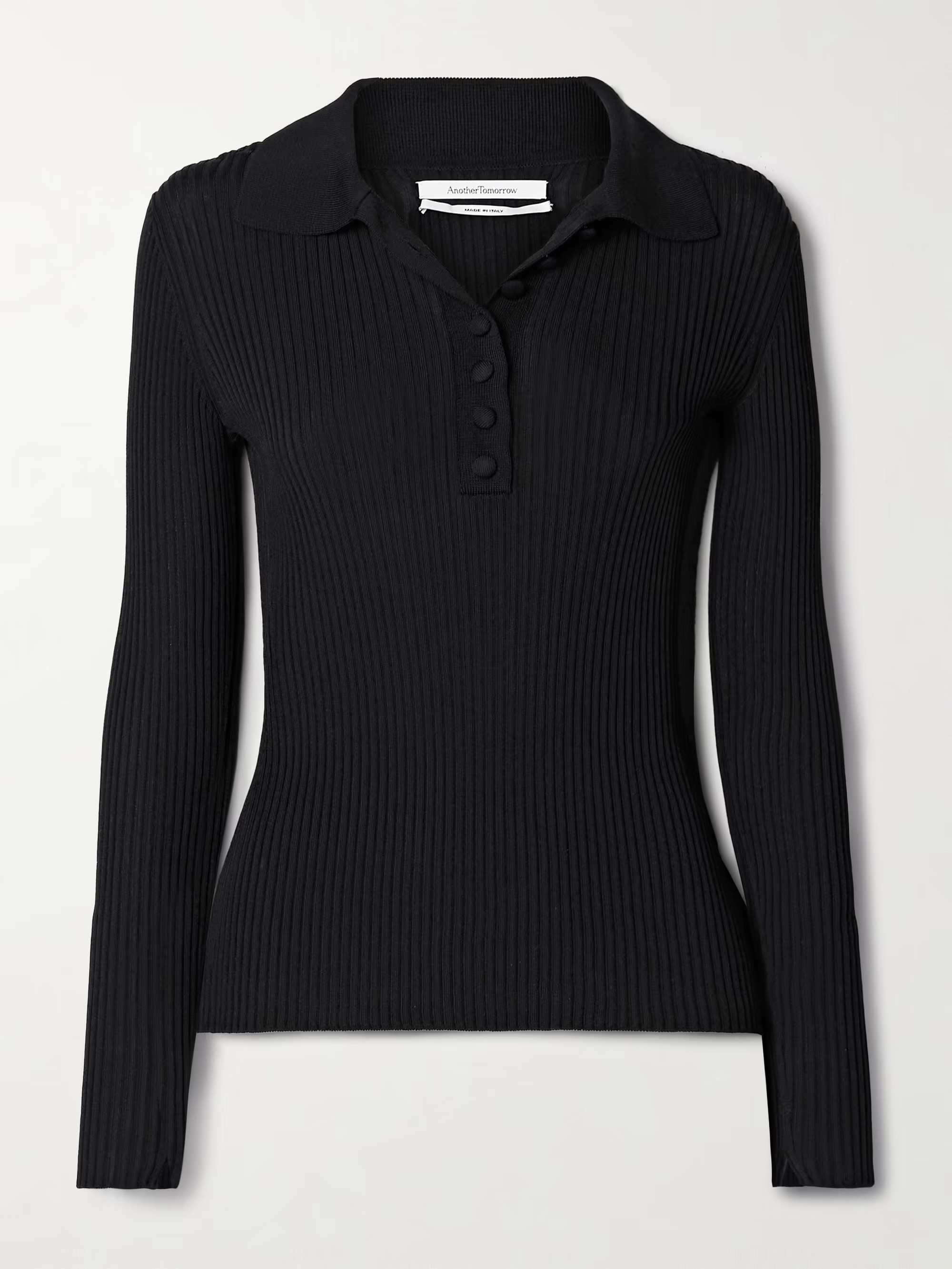 Ribbed-knit polo sweater | NET-A-PORTER (US)