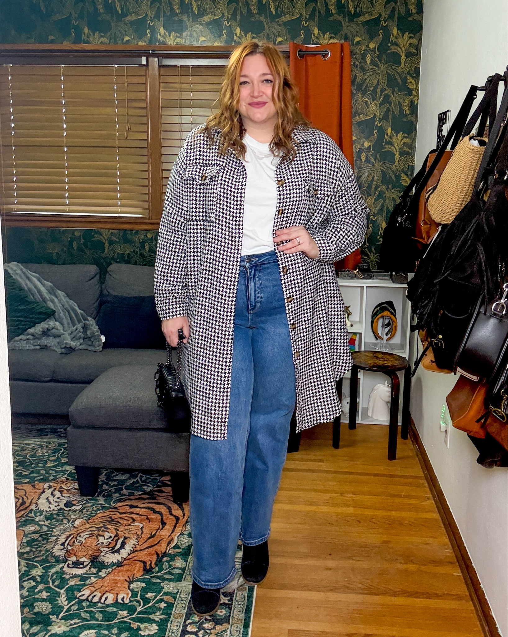 My favorite houndstooth layering piece. Wearing XXL as a US 18

#LTKPlusSize #LTKTall #LTKMidsize