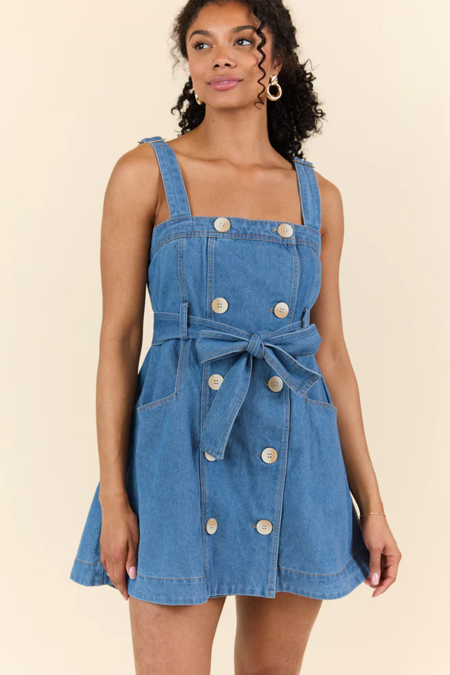 Bless Your Heart Button Denim Dress | Pink Lily
