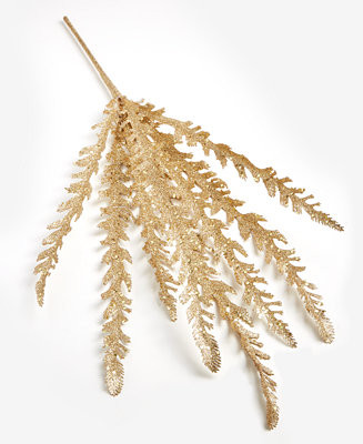 Holiday Lane Enchanted Forest Gold-Tone Leaves Pick Ornament, Macy's Exclusive - Macy's | Macy's