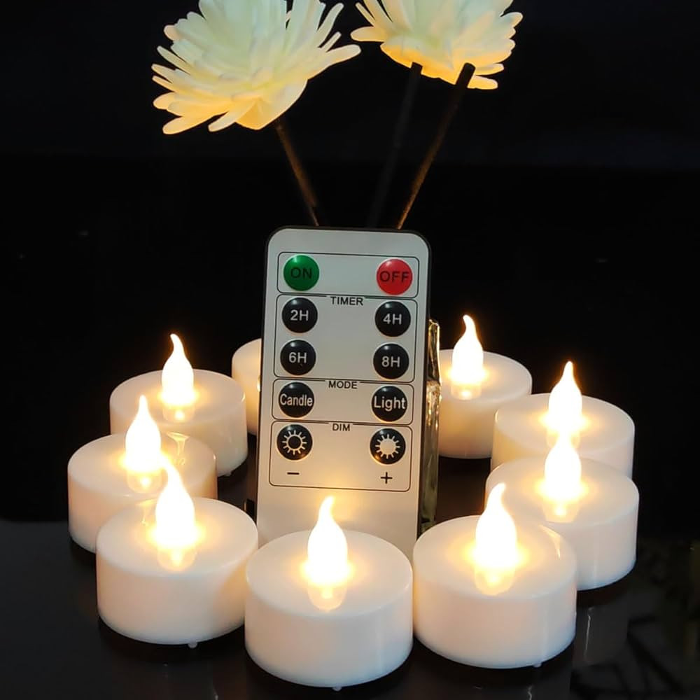 Flameless Led Tea Lights Candle with Remote Control,Long Lasting Battery Operated Led Tealight Ca... | Amazon (US)