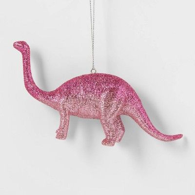 Glitter Brontosaurus Dinosaur Christmas Tree Ornament Pink - Wondershop™ | Target