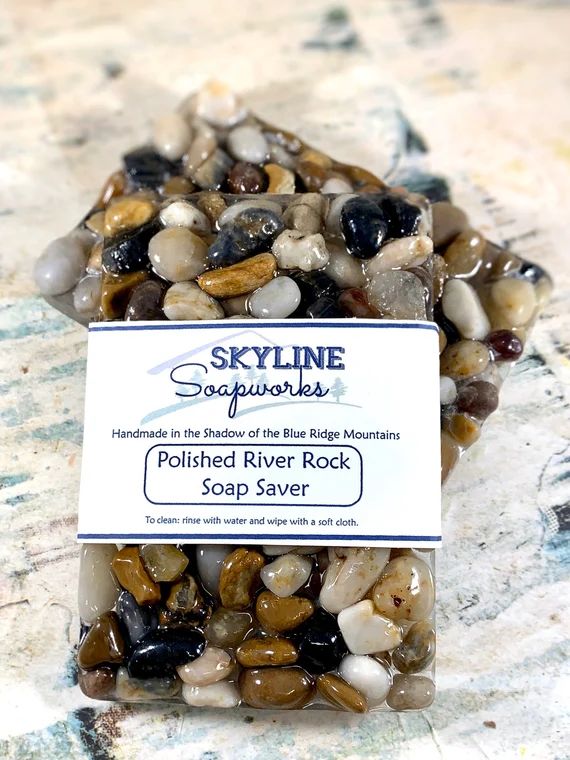 Polished River Rock Soap Saver Stone Soap Dish Resin Soap | Etsy | Etsy (US)
