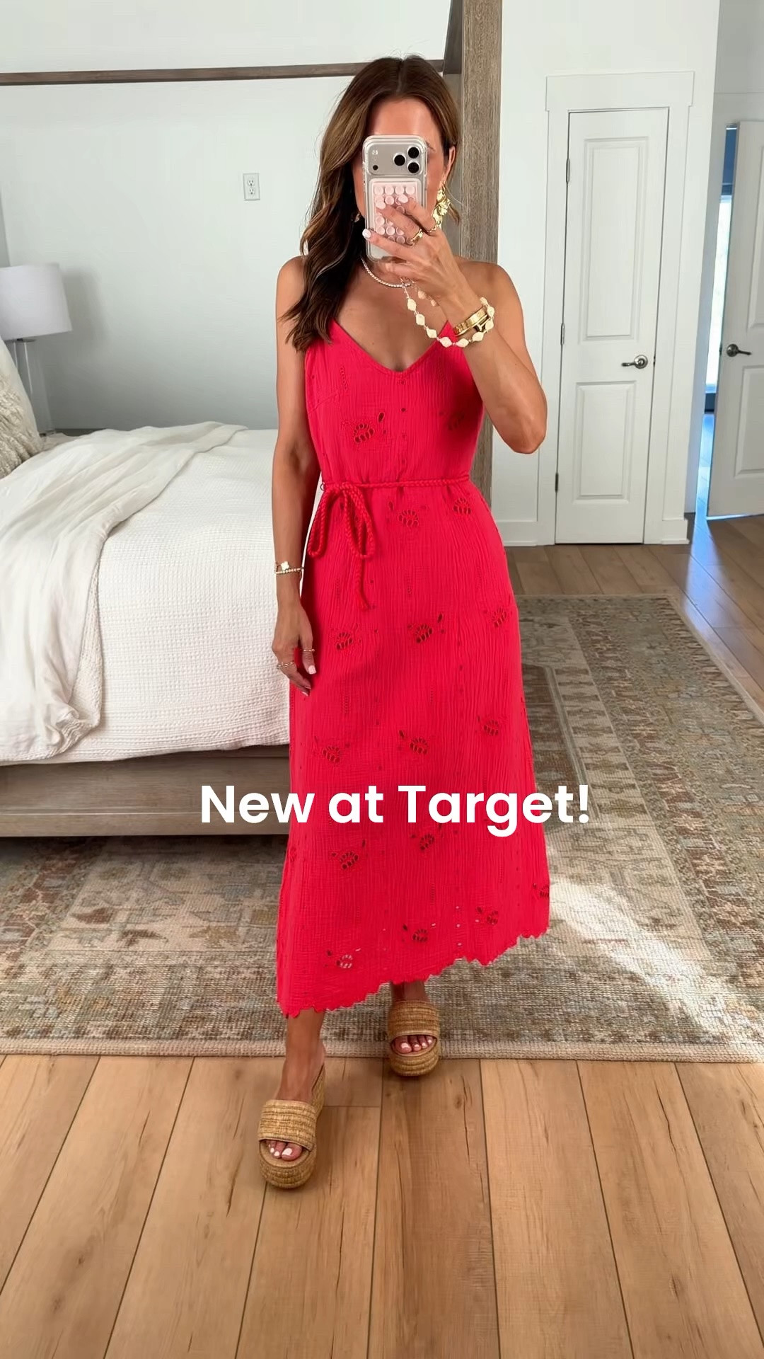 New at Target! Resort wear. Resort outfits. Vacation dresses. Vacation outfits. Summer dresses. Summer outfits. Eyelet dress in XS with adjustable straps.
