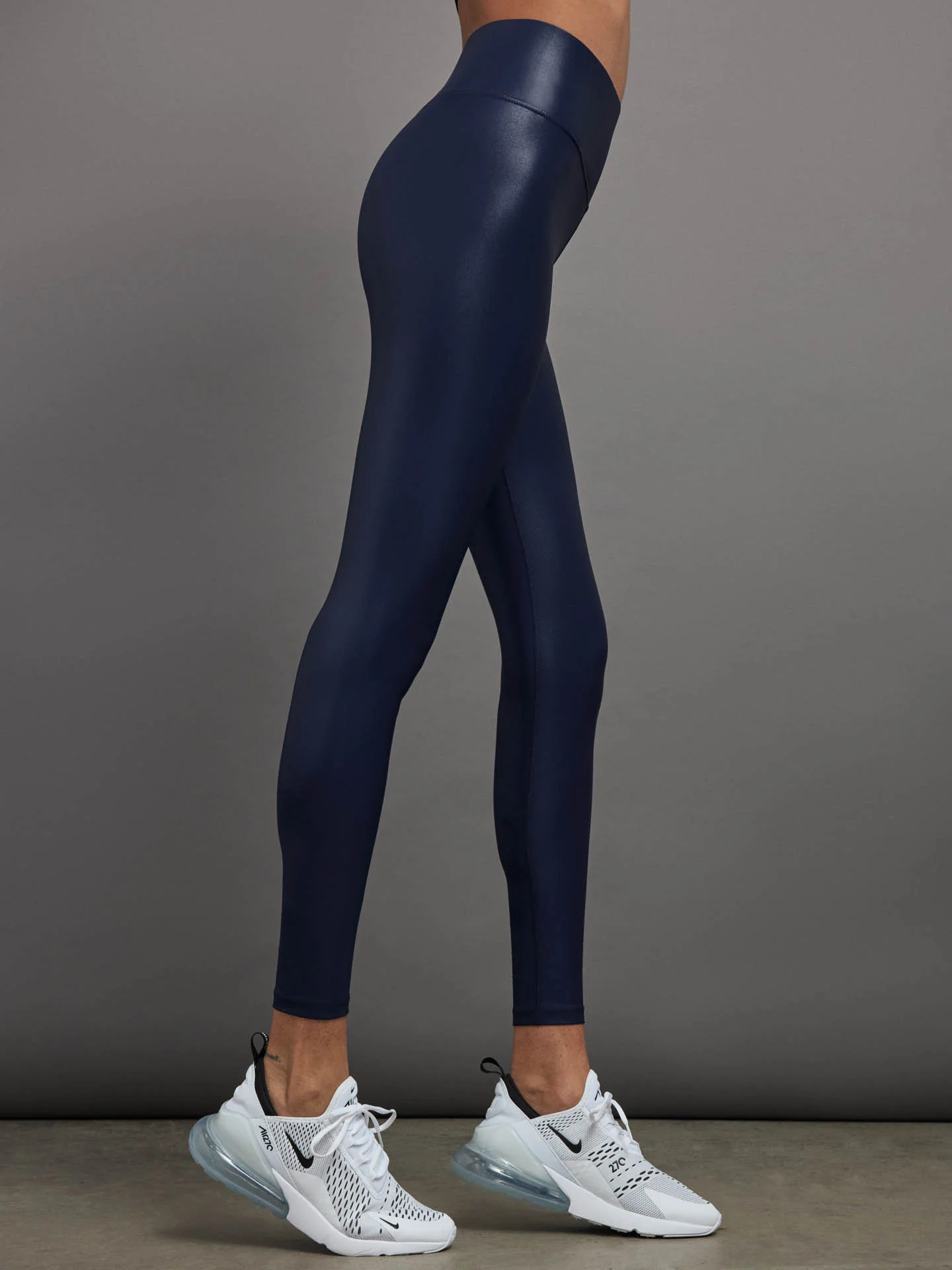 High Rise Full-Length Legging in Takara Shine - Navy Blazer | Carbon38