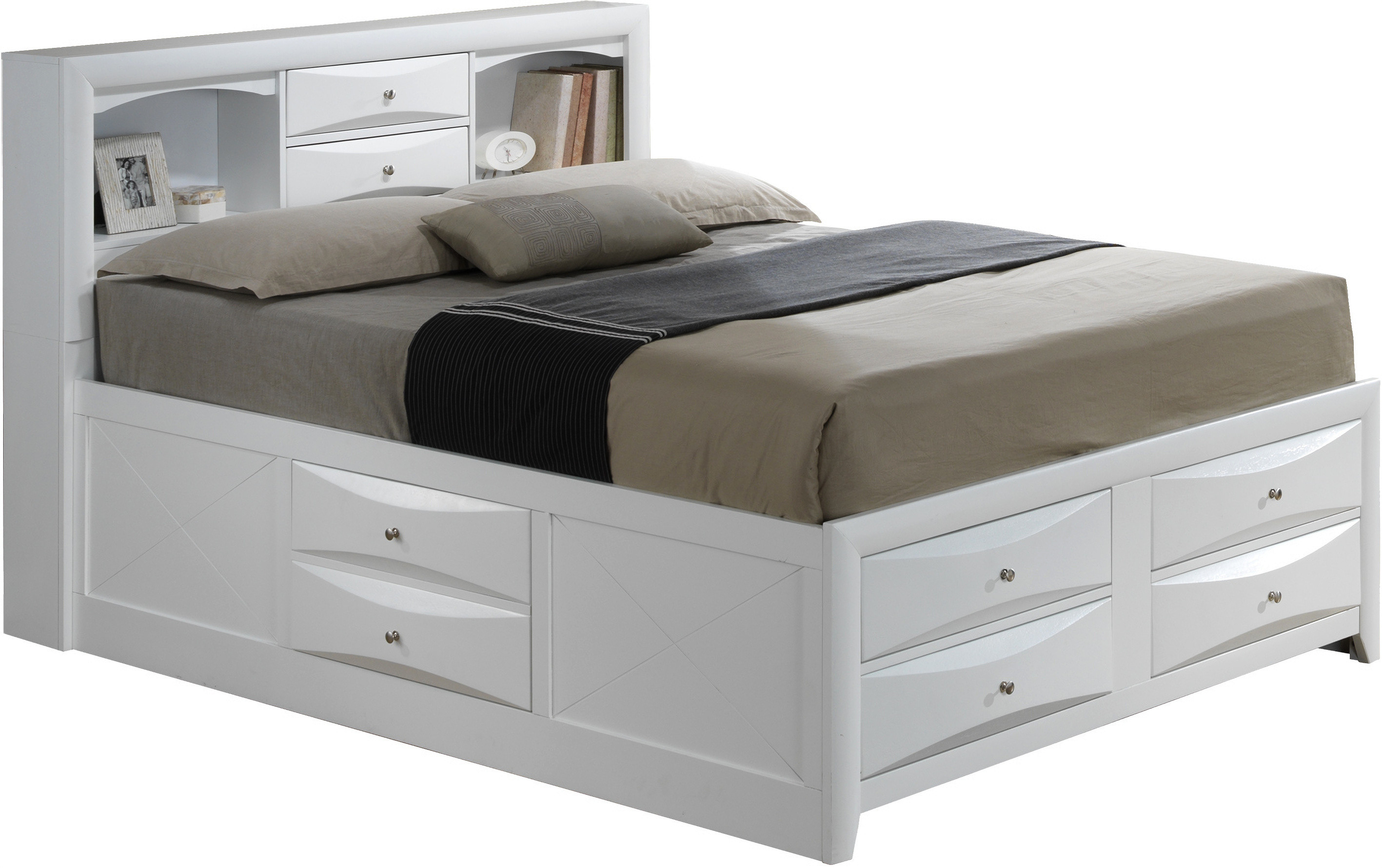 Glory Furniture G1570 Queen Storage Bed in White | 1stopbedrooms