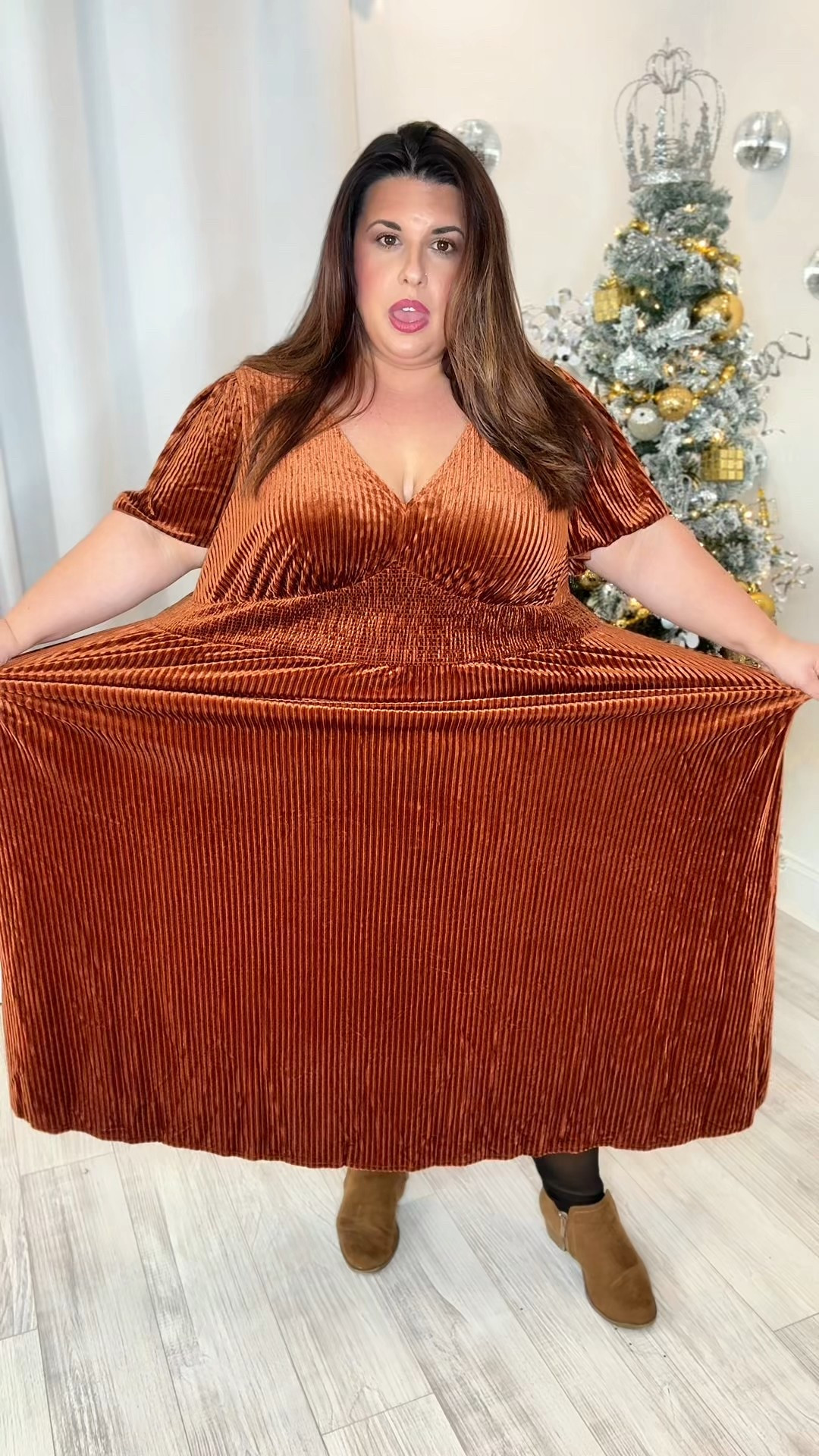 This dress is so roomy and perfect for a holiday or any event in the fall and winter 

Wearing size 24 

#LTKootd #LTKHoliday #LTKPlusSize