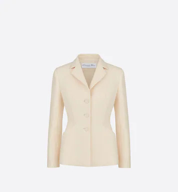 30 Montaigne Bar Jacket White Single-Breasted Wool and Silk | DIOR | Dior Couture