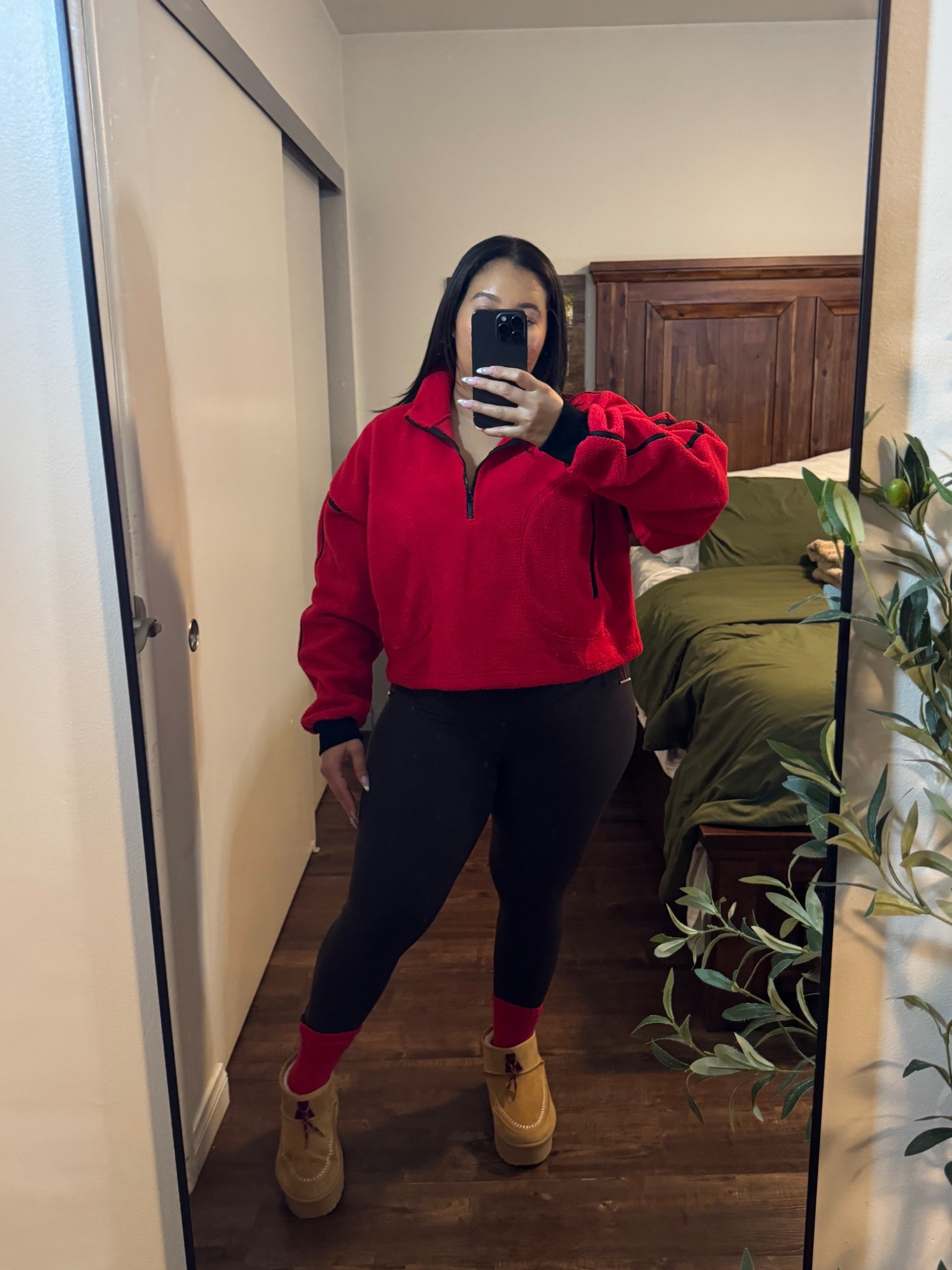 Easy casual I’m wearing as a wfh mom and doing school drop offs.

Fleece quarter zip up- large/ runs small/ I would size up/ super comfy/ cropped 
Leggings - large/ I normally size down to a medium for a tighter fit. These are super comfortable/ no size pockets 

Casual outfit 
Midsize outfit 
WFH outfit 
School drop off outfit 
Travel outfit 
Errands outfit 
Fleece sweater 
Sherpa sweater 
Mom outfit idea 

#LTKmomlife #LTKootd #LTKMidsize