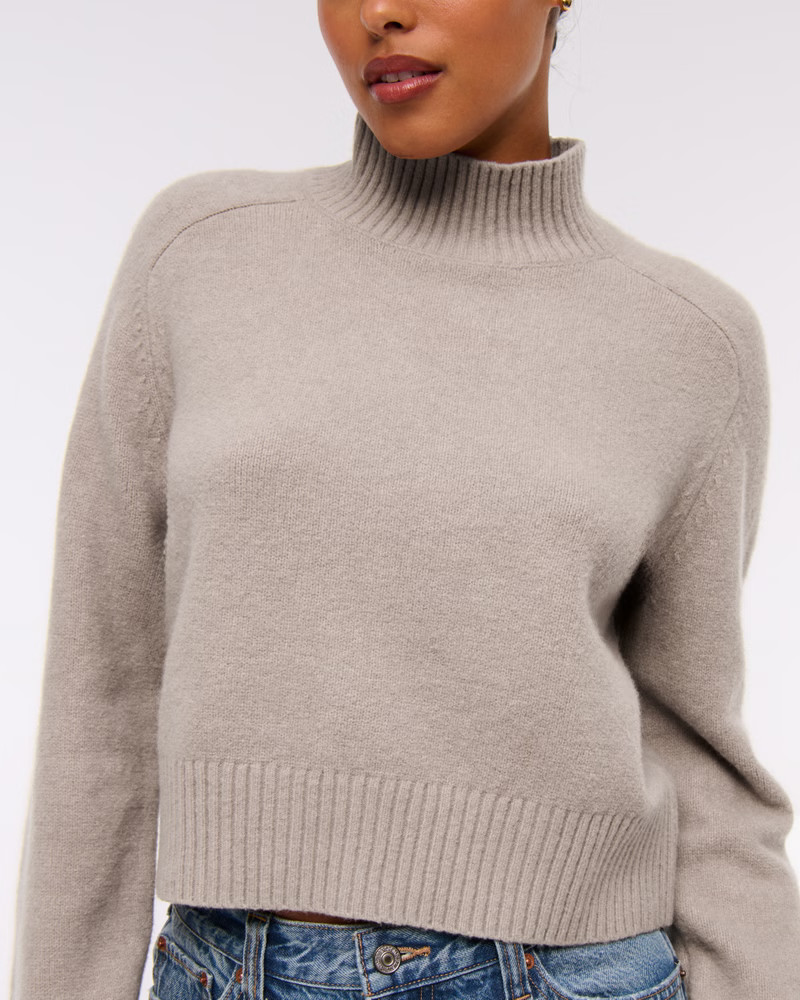 Women's Easy Mockneck Sweater | Women's Tops | Abercrombie.com | Abercrombie & Fitch (US)