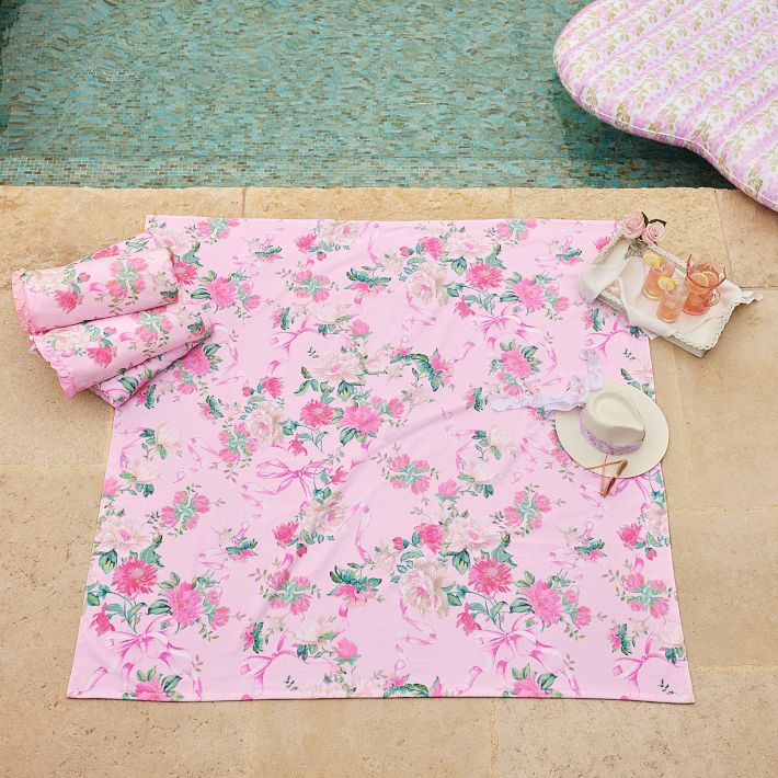 LoveShackFancy Garden Damask Beach Towel | Pottery Barn Teen