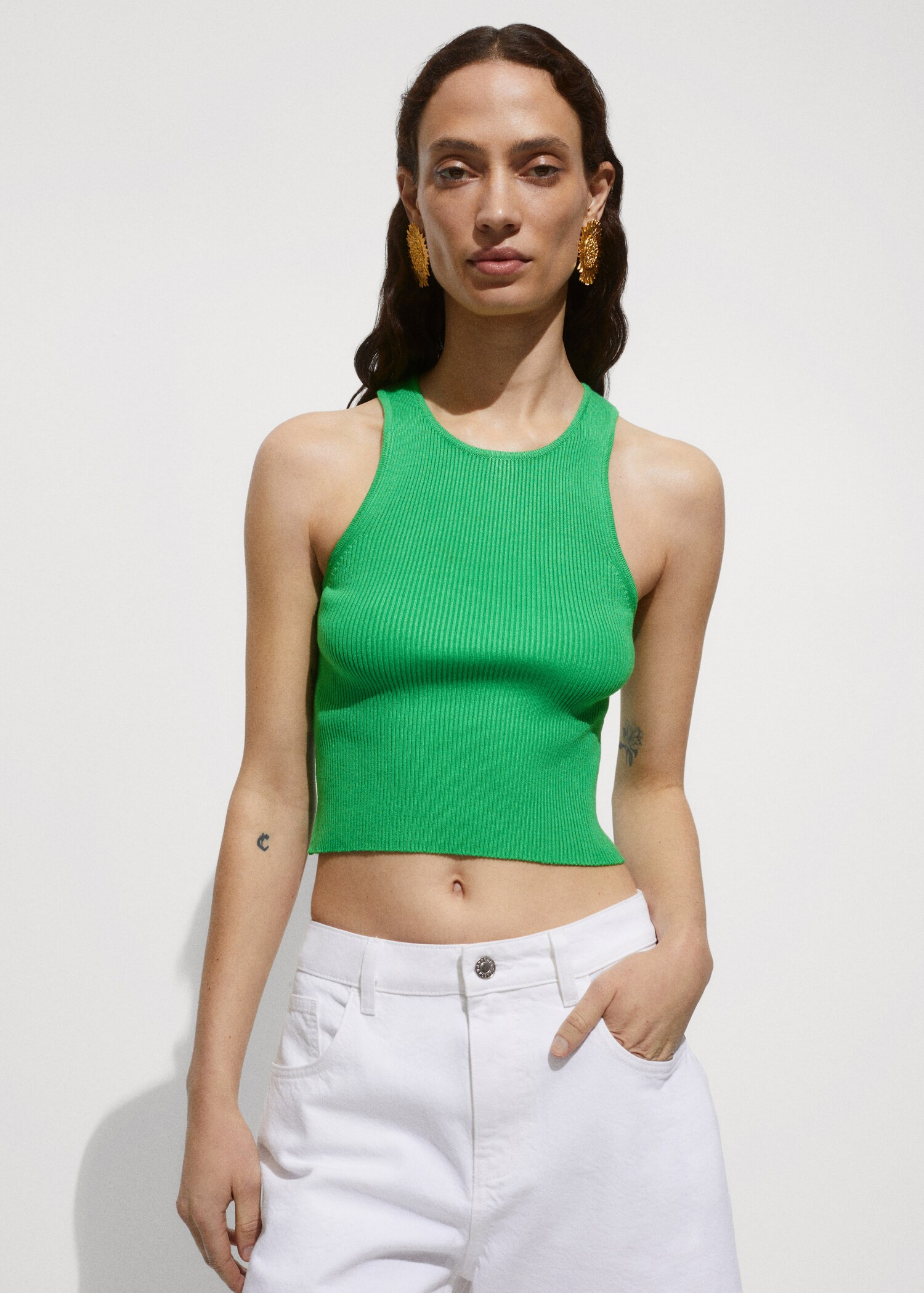 Ribbed knit top | MANGO (US)