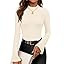ZESICA Women's Long Sleeve Shirts 2026 Spring Mock Neck Ribbed Slim Fit Tops Basic Tees Dressy Ca... | Amazon (US)