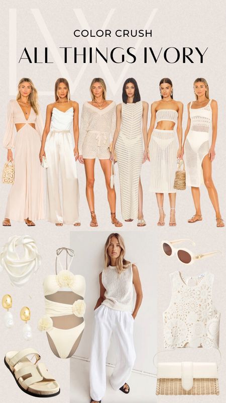 Color crushing on all things ivory! As summer approaches and temperatures rise, we’ll be seeing more shades of white throughout the season! Make it fun by adding different shades like ivory, ecru, and cream! There’s something about these colors that exudes simplicity and versatility, that could easily elevate any outfit! 🤍 

#LTKSeasonal #LTKFind #LTKstyletip