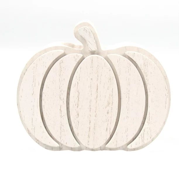 Harvest White Pumpkin Tabletop Decoration , 3.75" x 4.37", by Way To Celebrate | Walmart (US)