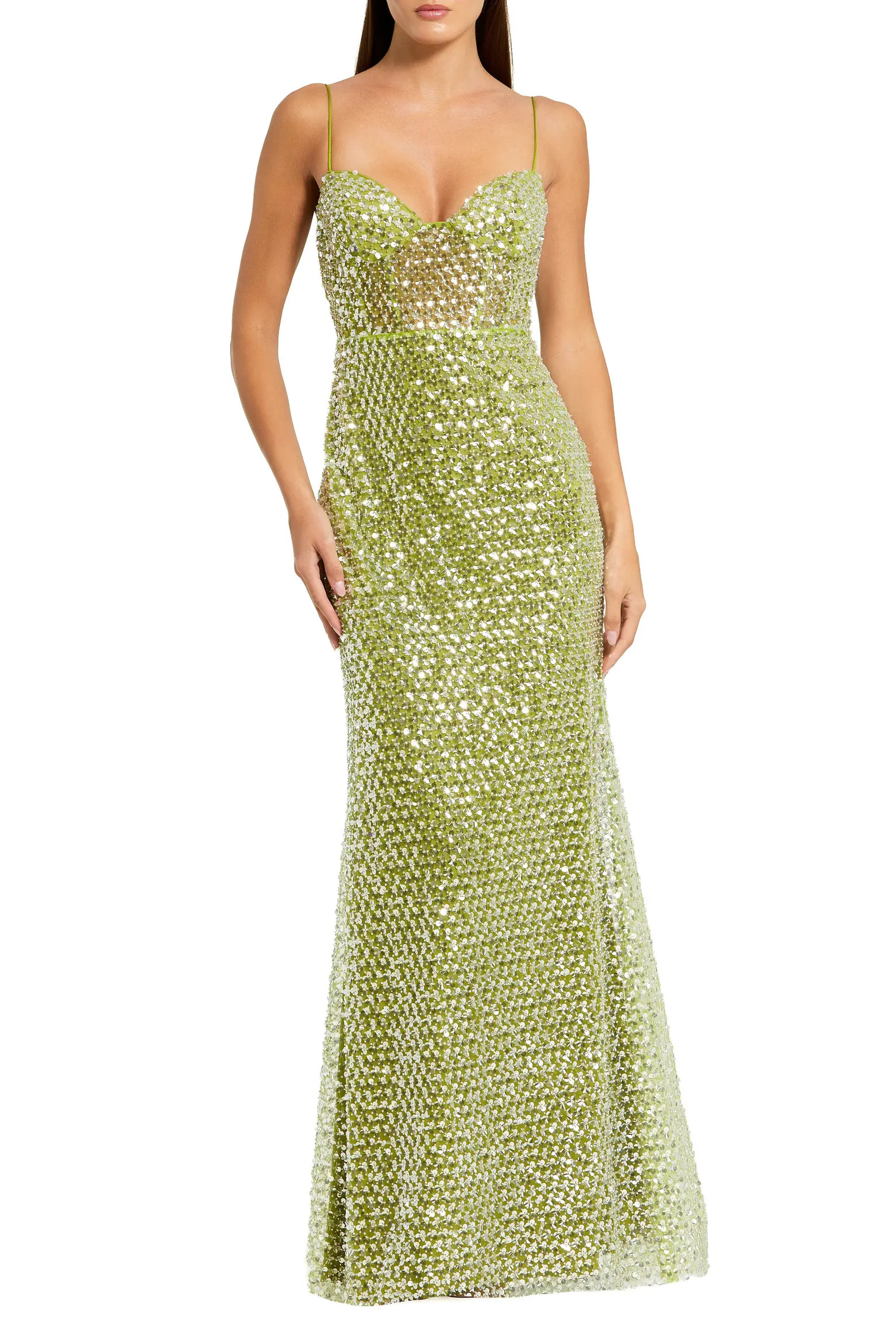 Mac Duggal Embellished Mesh Sleeveless Bustier Gown (Women) | Nordstrom | Nordstrom