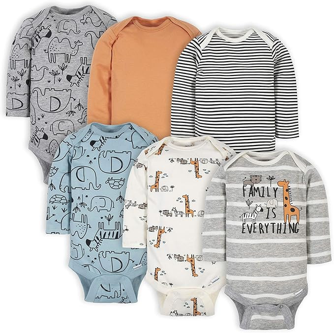 Gerber baby-boys 6-pack Long-sleeve Onesies Bodysuit | Amazon (US)