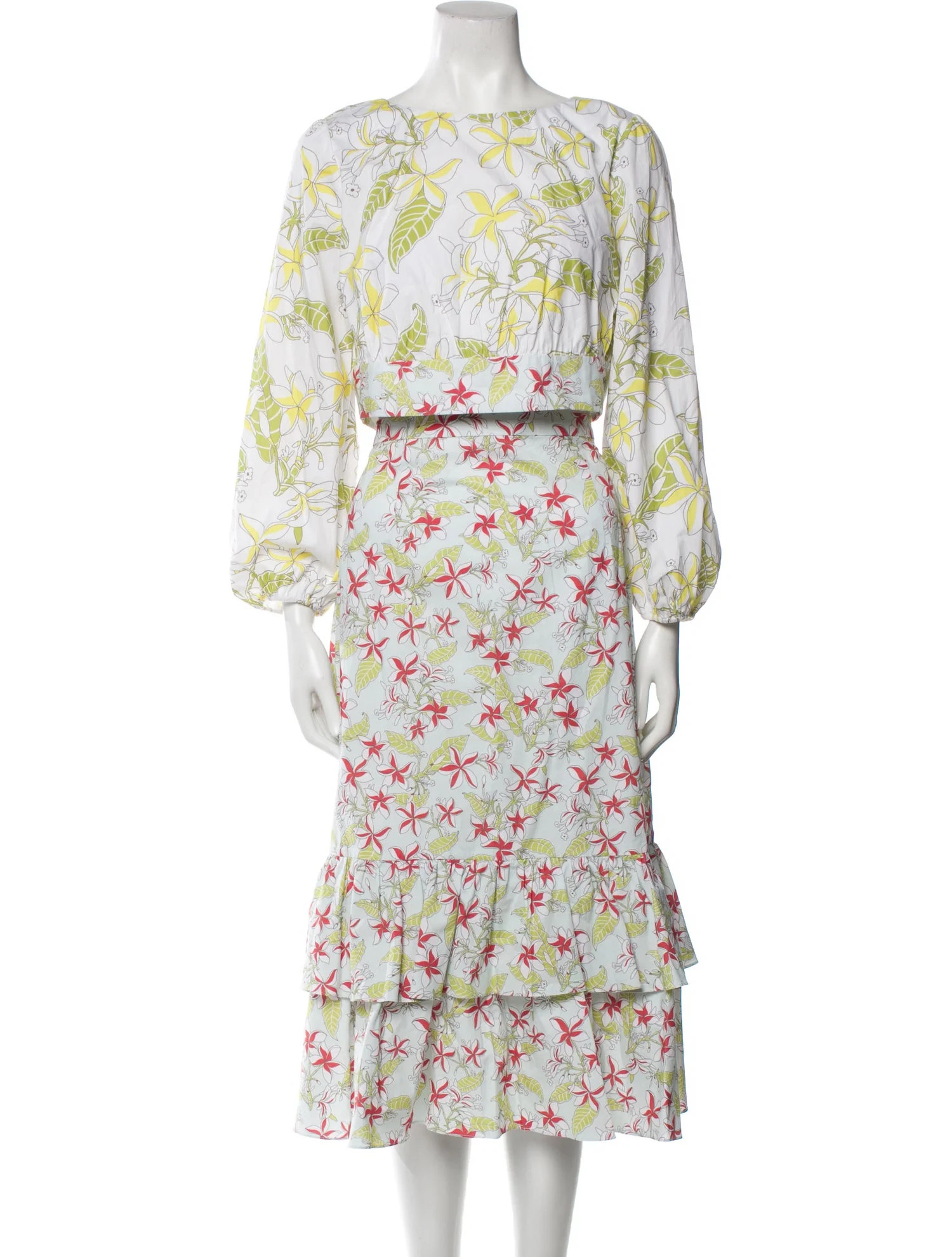 Floral Print Ruffle Embellishment Skirt Set | The RealReal