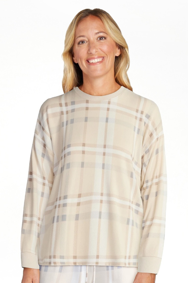 Joyspun Women's Cozy Lounge Collection Hacci Knit Sleep Top with Long Sleeves, Sizes XS-3X | Walmart (US)