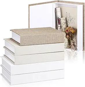 Tioncy 6 Pcs Decorative Books for Home Decor Modern Linen Covered Book Set Fake Books for Bookshe... | Amazon (US)