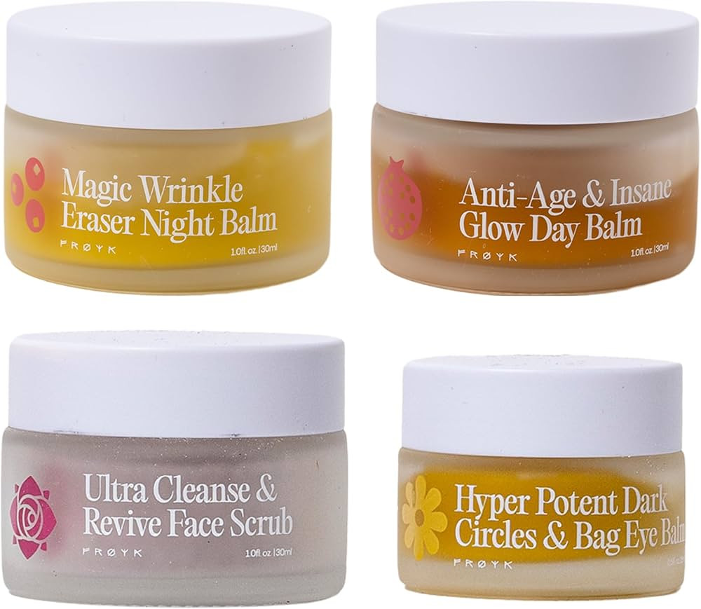 Frøya Organics The Complete System for Mature Women’s Skin | 4-Piece Set with Face Scrub, Day ... | Amazon (US)