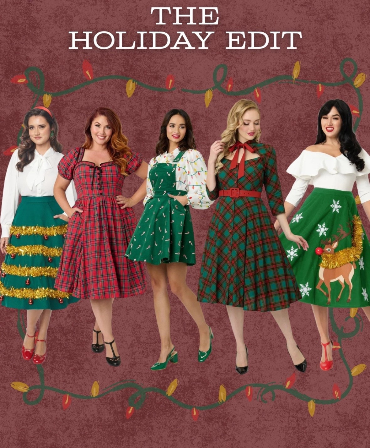 Unique Vintage best Holiday outfits! These are all so much fun and come in plus-sizes as well as standard. they have limited quantities in some of the sizes have already sold out so you better grab them quick!!! #uniquevintage 

#LTKPlusSize #LTKHoliday #LTKCyberWeek