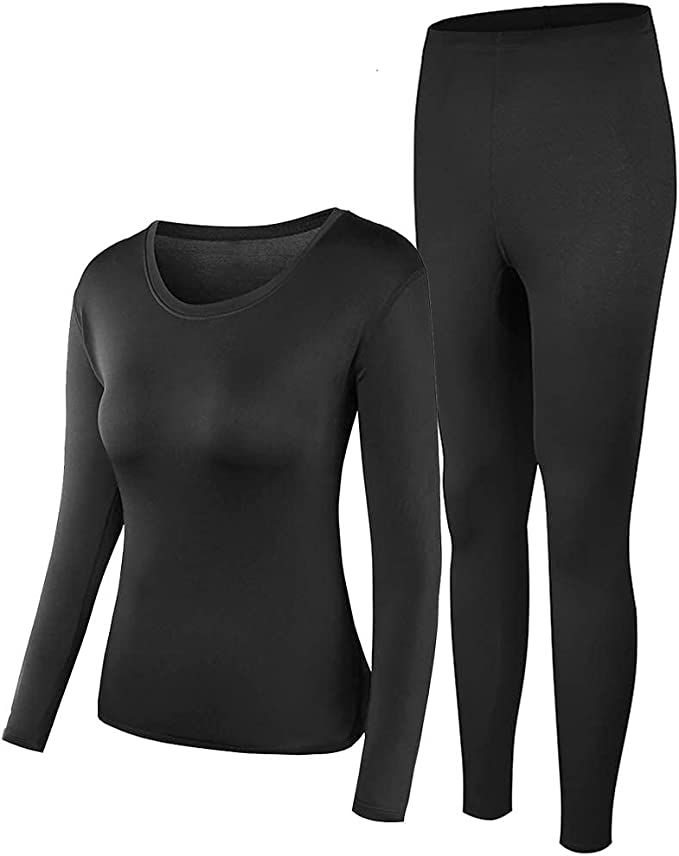 Thermal Underwear Women Ultra-Soft Long Johns Set Base Layer Skiing Winter Warm Top & Bottom | Amazon (US)