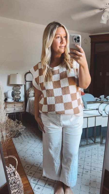 The perfect transitional workwear! This sweater vest is so soft and I love the way these cropped linen pants feel. I’ve added more affordable alternatives too.

#LTKFind #LTKbump #LTKSeasonal