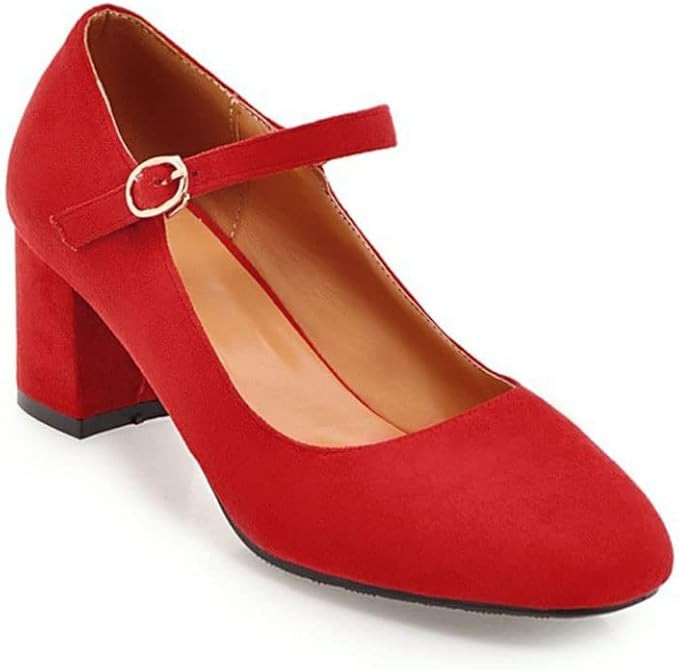 AOVIN Womens Platform Mary Jane Pumps Round Toe Chunky Heels Pumps Vintage Buckle Strap Shallow M... | Amazon (US)
