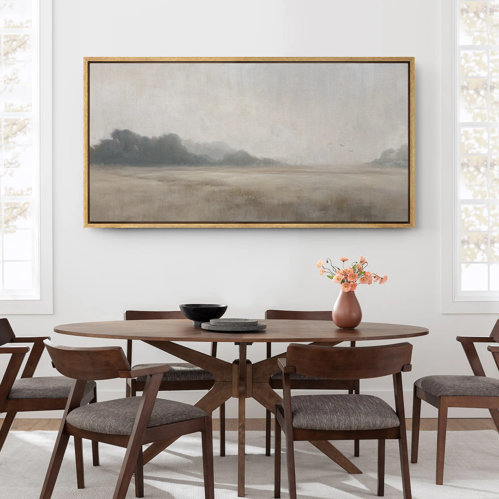 IDEA4WALL Abstract Neutral Artwork, Rustic Countryside Wall Pictures, Giclee Canvas Digital Print... | Wayfair North America