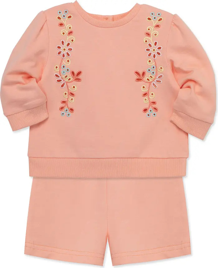 Eyelet Embroidered Sweatshirt & Shorts Set | Nordstrom