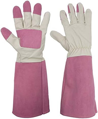Rose Pruning Gardening Gloves for Men & Women, Thornproof Long Gauntlet Gloves, Pigskin Leather - Br | Amazon (US)