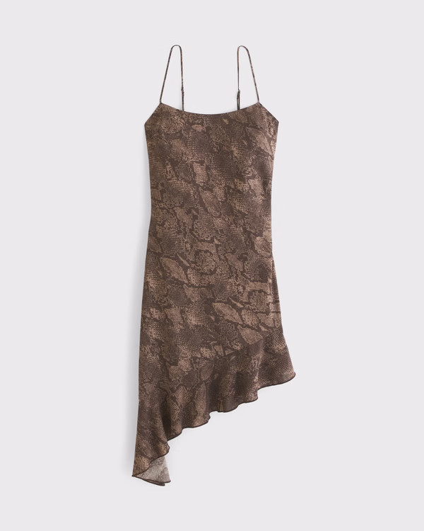 Asymmetrical Clasp-Back Midi Dress | Abercrombie & Fitch (US)