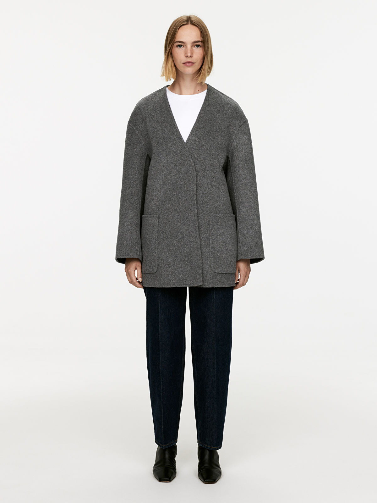 Collarless Doublé Coat | ARKET (EU)