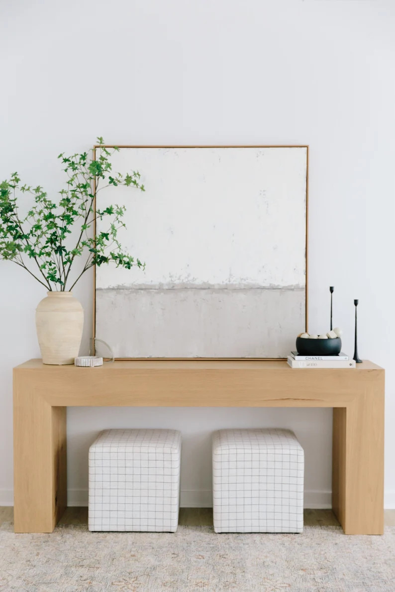 Oversized Front Entry Table - White Oak - Custom Built - sofa/console/entry table - consistent co... | Etsy (US)