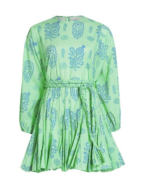 Ella Geometric Floral Belted Minidress | Saks Fifth Avenue