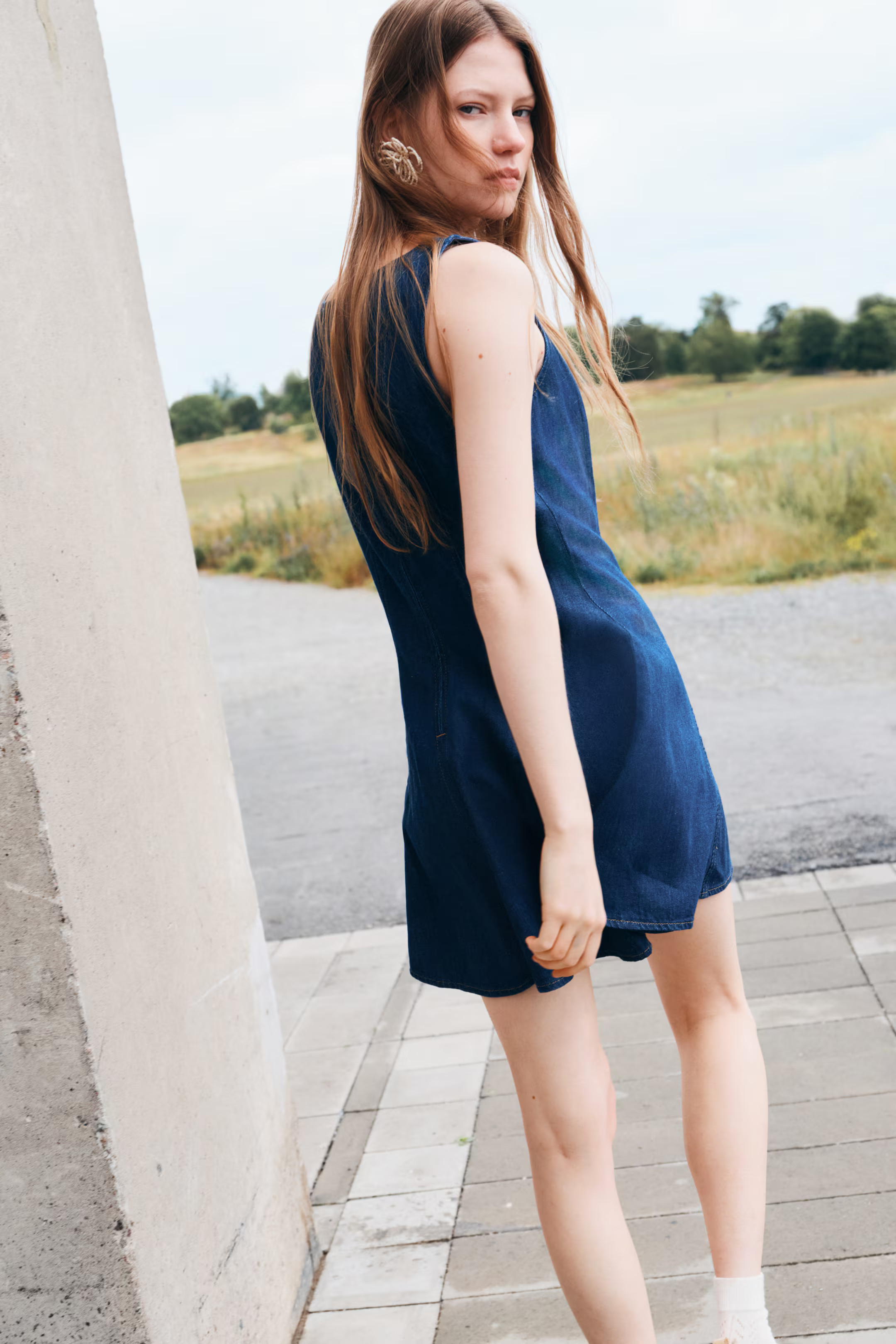 Flared-Skirt Denim Dress | H&M (US + CA)