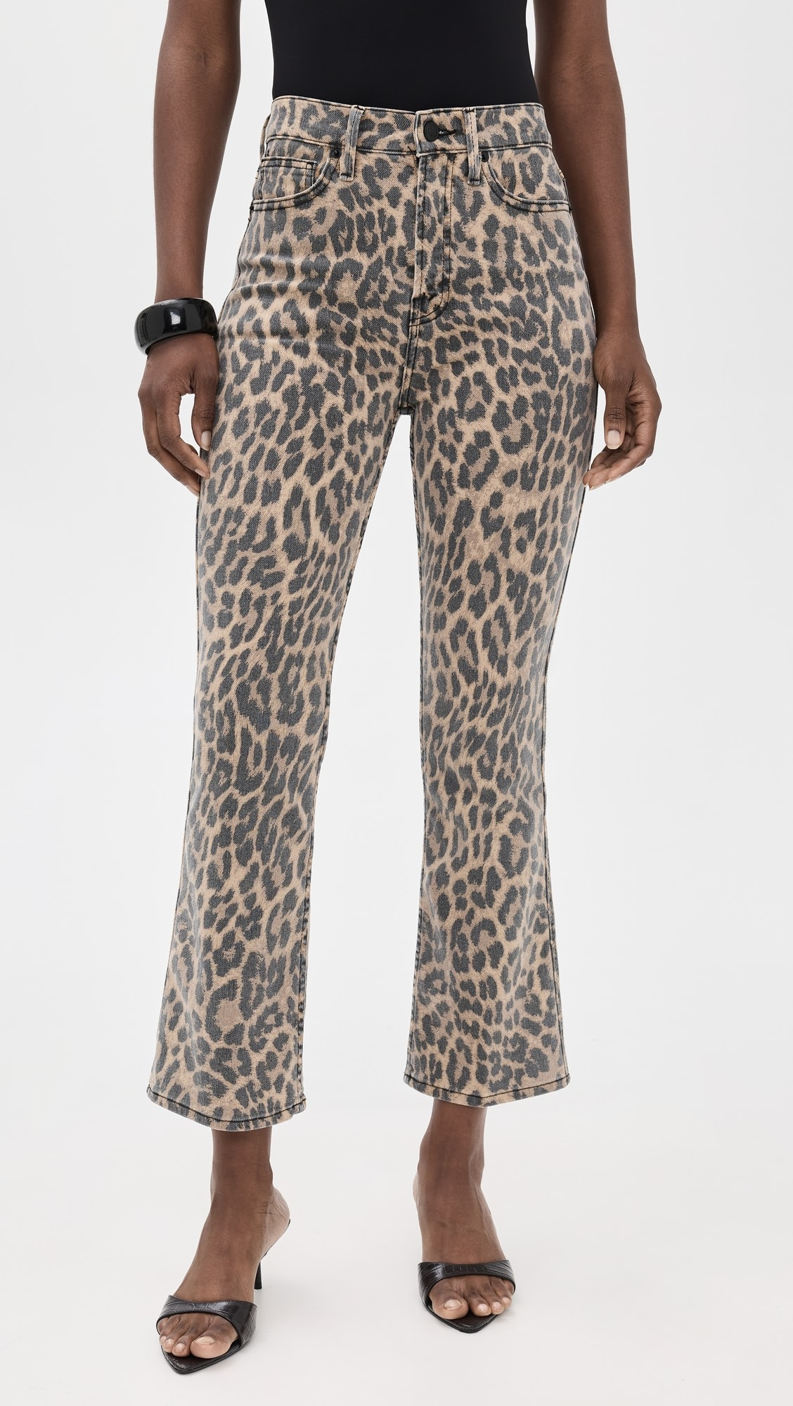 Good Standard Kick Flare Leopard Jeans | Shopbop