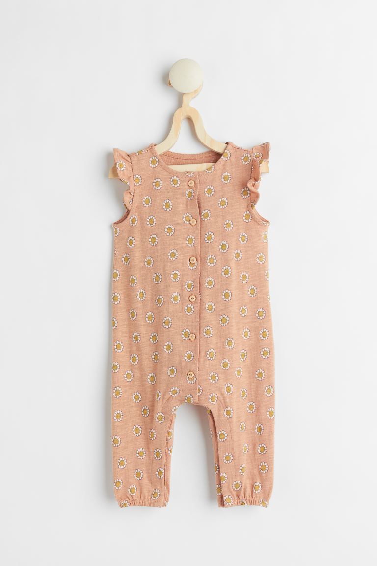 Baby Exclusive. Romper suit in soft, slub jersey made from organic cotton. Buttons at front, flut... | H&M (US)